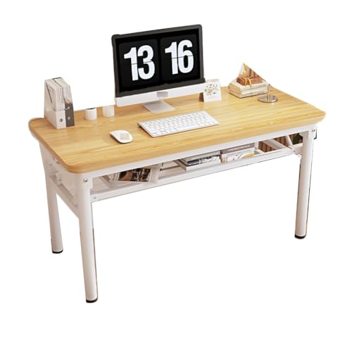 KonGnY Moderner, einfacher Tisch-Klappschreibtisch, doppelschichtiger Computerarbeitsplatz, Stahlrahmen, verstellbare Füße, Schreibtisch für kleinen Raum von KonGnY