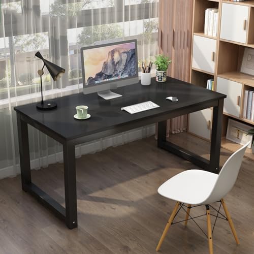 KonGnY Moderner Computertisch im einfachen Stil, rechteckiger Tisch, mit kratzfesten Füßen, verstellbare Tischhöhe, geeignet für Arbeitszimmer, Wohnzimmer, Büro von KonGnY