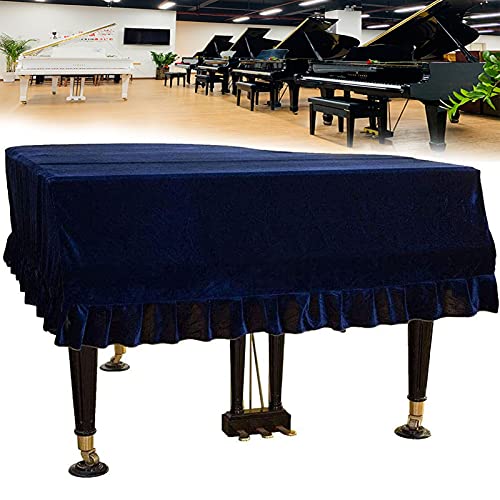 Klavier Abdeckung Staubschutz Samt Flügelabdeckung mit Gefalteter Saum Universal Thickened Grand Piano Cover, Waschbar (Farbe : Blau, Größe : 150cm-160cm) von Koncey