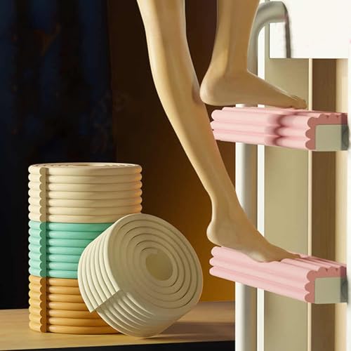 Koncey Schaumstoff-Sicherheitsstreifen Treppe Schritte Anti-Rutsch-Matte Antikollisions-Softtasche Möbel-Eckenschutzstreifen Wandkissen Selbstklebend Polsterpaneel Wand(Off-White,80 MM x 200 cm) von Koncey