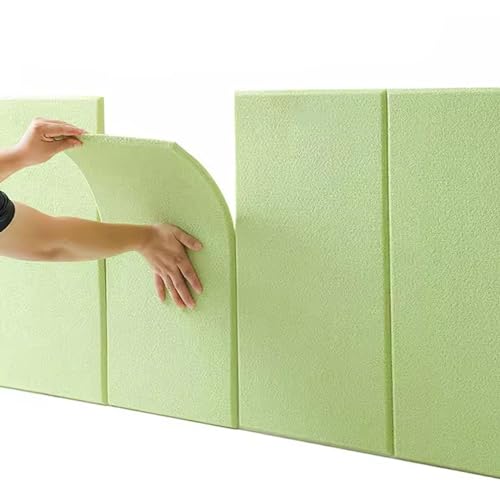 Kopfteil Wandkissen Wandpolster Bett - Wandpaneele Selbstklebend - Kinderzimmer, 30x60cm, 5PCS, Isolierung, Wandpolsterung Wandschutz Bett Polsterpaneel Wandverkleidung (Farbe : Green) von Koncey