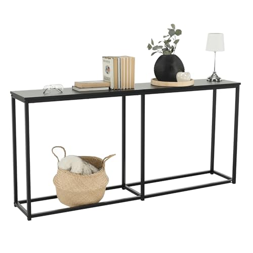 Kondela Konsolentisch Industrial - Schmal 30cm, Schwarz, Metall Rahmen, Konsolen Tisch/Regal für Wohnzimmer, Flur, Schlafzimmer, Vielseitig als Ablagetisch oder Dekoration, Eingangstisch Busta Kondela Konsolentisch Industrial - Schmal 30cm, Schwarz, Metall Rahmen, Konsolen Tisch/Regal für Wohnzimmer, Flur, Schlafzimmer, Vielseitig als Ablagetisch oder Dekoration, Eingangstisch Busta von Kondela