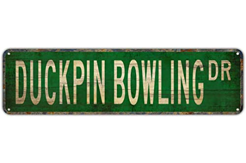 Straßenschild Duckpin Bowling Duckpin Bowling Bowling Schild Duckpin Bowling Fan Wandschild Vintage Classic Home Decor 40,6 x 10,2 cm Metall Aluminium Schild von KoneFeco