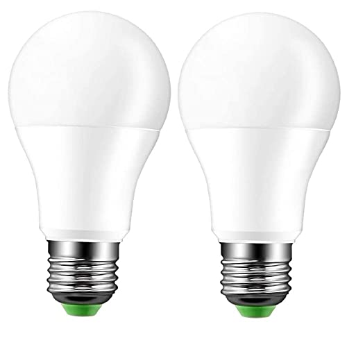 2 Pack LED-Leuchtmittel Dämmerungssensor,8 W LED Dusk to Dawn Light Bulb/Automatische Abschaltung, 5700 K, 1000 lm, E27 LED Außen-/Innenbeleuchtung, für Wege, Garten, Hof (Milchweiß) von Konesky