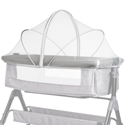 Konesky Moskitonetz für Baby neben der Krippe, universelles Moskitonetz, Fliegen, Käfer, Insektenschutz, Katzennetz, Reißverschluss, Moskitonetz, atmungsaktives Netz für Babybett, Weiß von Konesky