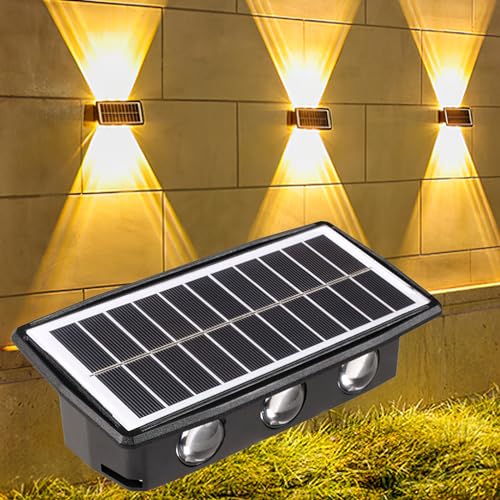 Konesky Solar Wandleuchte Aussen,Das Neue Upgrade Ip65 Wasserdicht Solarlampen Für Außen Garten,Solarleuchte Wandleuchte Für Rasen Balkon Terrasse Hof(20.5 * 10 * 6cm) von Konesky
