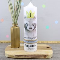 Konfettidruck 1743 Geburtstagskerze "Geburtstagskind - Waschbär " von Konfettidruck