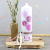 Konfettidruck 1802 Taufkerze "Symbole - Lilly" Konfettidruck 1802 Taufkerze "Symbole - Lilly" von Konfettidruck