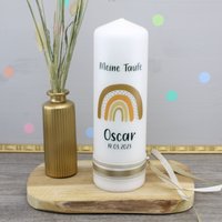 Konfettidruck 1880 Taufkerze "Regenbogen - Oscar" von Konfettidruck