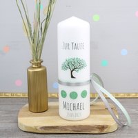 Konfettidruck 1896 Taufkerze "Lebensbaum - Michael" von Konfettidruck