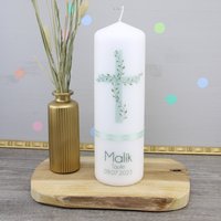 Konfettidruck 2073 Taufkerze "Kreuz - Malik" von Konfettidruck