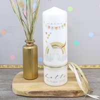 Konfettidruck 2460 Taufkerze "Einhorn - Lotte" von Konfettidruck