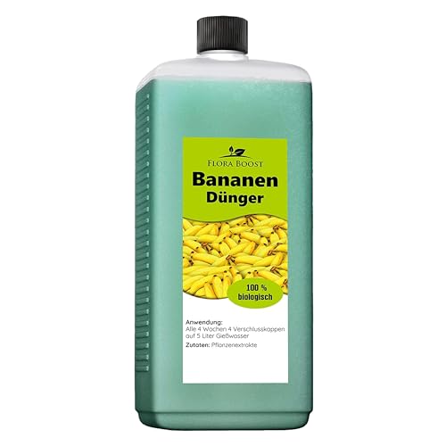 Konfitee Bananen Dünger Flora Boost 1000ml I Für bis zu 200L Gießwasser I Obstbaum Dünger für Bananenpflanze I Flüssiger Blatt- & Wurzeldünger I 100% natürlicher Pflanzendünger von Konfitee