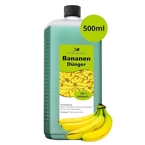 Konfitee Bananen Dünger Flora Boost 500ml I Für bis zu 100L Gießwasser I Obstbaum Dünger für Bananenpflanze I Flüssiger Blatt- & Wurzeldünger I 100% natürlicher Pflanzendünger von Konfitee