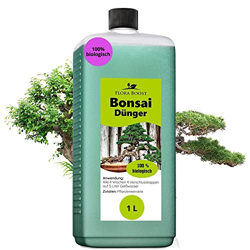 Konfitee Bonsai Dünger Flora Boost 1000ml I Für bis zu 200L Gießwasser I Für Junge & alte Bäume geeignet I Flüssiger Blatt- & Wurzeldünger I 100% natürlicher Pflanzendünger von Konfitee
