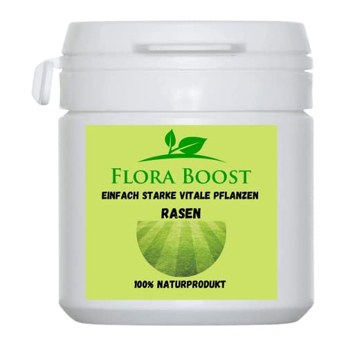 Konfitee Rasendünger Flora Boost 100g I Für bis zu 100L Gießwasser I Dünger in Pulverform I Starterdünger für alle Rasen Sorten I Blatt- & Wurzeldünger I 100% natürlicher Pflanzendünger von Konfitee