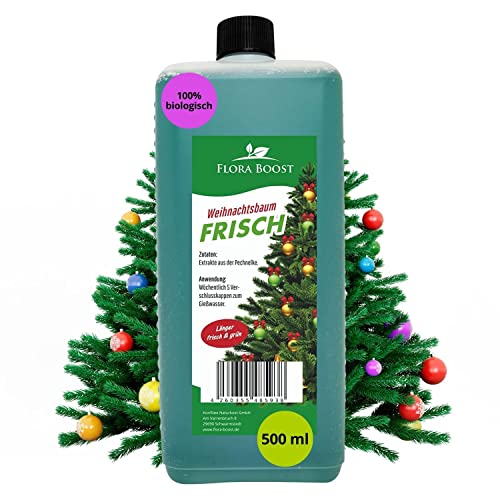 Konfitee Weihnachtsbaum frisch Flora Boost 500ml I Für bis zu 100L Gießwasser I Für alle Weihnachtsbäume und Tannenbäume I Flüssiger Blatt- & Wurzeldünger I 100% natürlicher Pflanzendünger von Konfitee