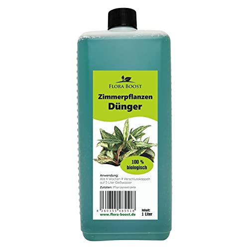 Flora Boost Zimmerpflanzen Dünger Flora Boost 1000ml I Für bis zu 200L Gießwasser I Universaldünger für Zimmerpflanzen I Flüssiger Blatt- & Wurzeldünger I 100% natürlicher Pflanzendünger von Flora Boost