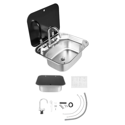 Konfiur RV Camping Spüle Bausatz, Camping Spüle Set mit Wasserhahn & 3 Rohre, RV Wohnmobil Spülbecken für Wohnmobile, Camper & Wohnwagen, Kompakte Campingspüle mit Klappdeckel & Ablauf Konfiur RV Camping Spüle Bausatz, Camping Spüle Set mit Wasserhahn & 3 Rohre, RV Wohnmobil Spülbecken für Wohnmobile, Camper & Wohnwagen, Kompakte Campingspüle mit Klappdeckel & Ablauf von Konfiur