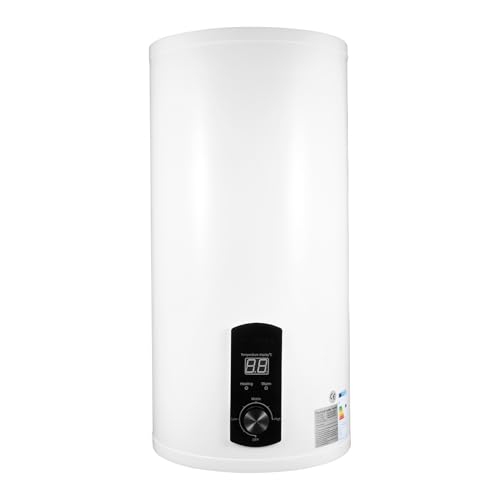 Konfiur Warmwasserboiler Boiler, 2KW Vertikaler Wandmontierter Warmwasserbereiter, IPX4 Wasserdicht, ABS Wandhängender Boiler für Küchen, Toiletten, Friseursalons, Bäder, Wohnwagen (80L LED) von Konfiur