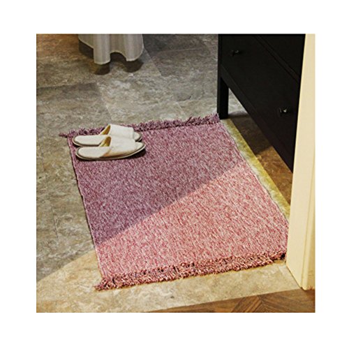 Vielseitig verwendbarer Teppich, handgewebt, flach, 100% Baumwolle, vielseitig einsetzbar, für Küche, Wohnzimmer, Schlafzimmer, rutschfest, mit Unterleger, rot, 60 x 130 cm von Kong EU