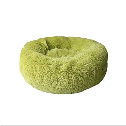 KongEU Deluxe weich Hundebett Sofa waschbar Rundes Plüsch Hundekissen Katzenbett in Doughnut-Form für große und extra große Hunde,Wasserfeste Unterseite-L:80CM-Grün von KongEU