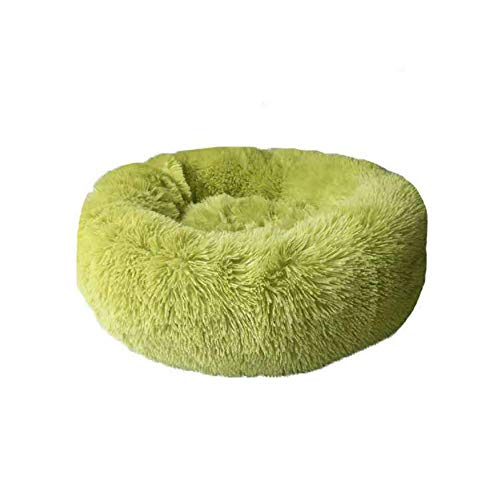 KongEU Rundes Ultra Weicher Plüsch Kuschelkissen für Welpen,Katze,weiches Hundesofa,Kuschel-Nest,Bett für kleine und mittelgroße Hunde und Katzen,waschbar-L:70CM-Grün von KongEU