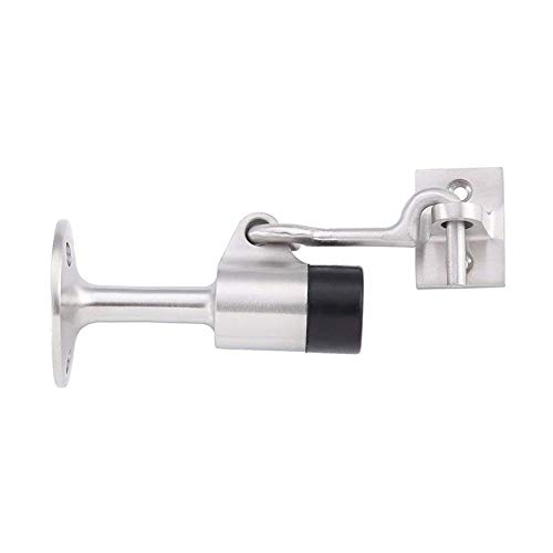 Wandmontierter Türstopper mit Hold-Open Haken Edelstahl Türstopper Türhalter mit Schalldämpfung Gummipuffer Türschnäpper von KongEU