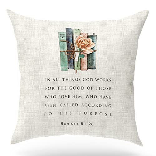 GMS185 Kissenbezug, christliches religiöses Dekor Geschenk, Bibelvers, Schriftsprüche, Sofa Bett Wohnzimmer Veranda Dekoration, 45,7 x 45,7 cm (GMS185) von KongMoTree