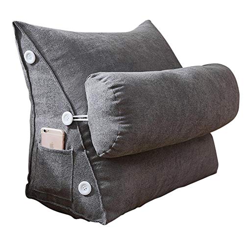 Kongdson Keil-Lesekissen für Sofa, Rückenstütze mit verstellbarem Nackenkissen, 50 x 45 x 22 cm, weiche Lendenwirbelstütze, Bettruhe, Kopfteil-Positionierungskissen von Kongdson