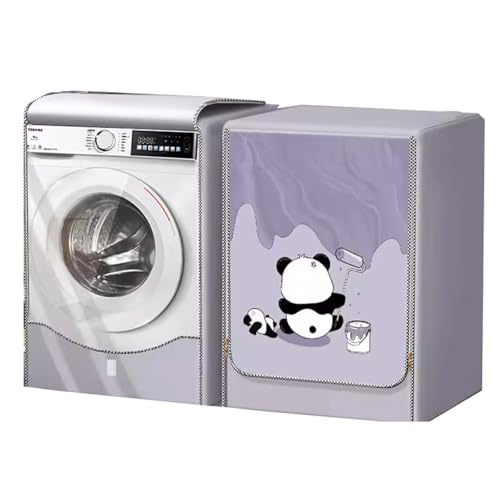 Kongdson Waschmaschinen-Abdeckung, Waschtrockner-Abdeckung mit Reißverschluss, Sonnenschutz, staubdicht, wasserdicht, Frontlader-Waschmaschinenschutzhülle (M: 85 x 60 x 60 cm, Lila) von Kongdson