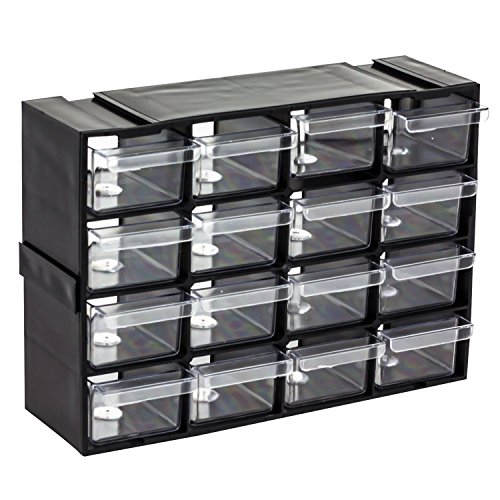 16 transparente Schubladen in Regaleinheit Kleinteilemagazin endlos Modul Lagertechnik von Konger