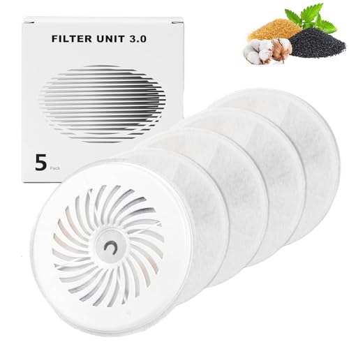 Kongming Katzenbrunnen Filter Rund kompatibel mit 1.85L Trinkbrunnen für Katzen Hunde unit 3.0 Harz und Aktivkohle und 1.8L/2L Automatische Intelligenter Katzenbrunnen (5 Stück) von Kongming