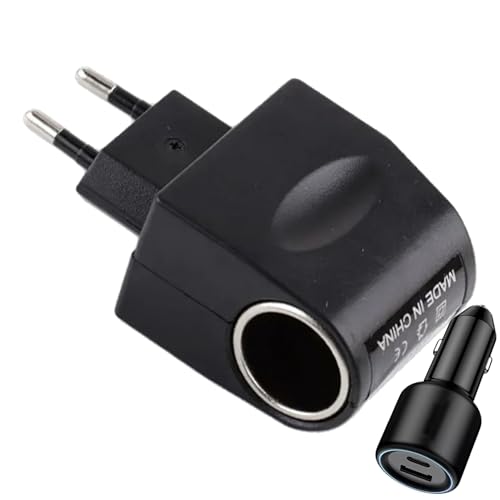 Kongou 12-Volt-Auto-Adapter, Auto-Stecker-Adapter | 220 V auf 12 V mit LED-Anzeige, Feuerzeug-Konverter - Schwarzer Kfz-Zubehör-Wechselstrom-Gleichstrom-Autoadapter für Armaturenbrettkamera, Telefone Kongou 12-Volt-Auto-Adapter, Auto-Stecker-Adapter | 220 V auf 12 V mit LED-Anzeige, Feuerzeug-Konverter - Schwarzer Kfz-Zubehör-Wechselstrom-Gleichstrom-Autoadapter für Armaturenbrettkamera, Telefone von Kongou
