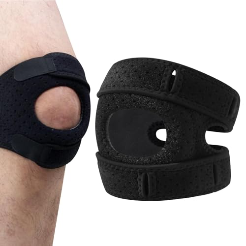 Kongou Patella-stabilisierende Knieorthese, Knieorthese Patella-Stabilisator,Kniebandage-Unterstützung | Knieentlastungs-Stützorthese, Patella-Kniestützgurt, rutschfest, stoßdämpfend von Kongou