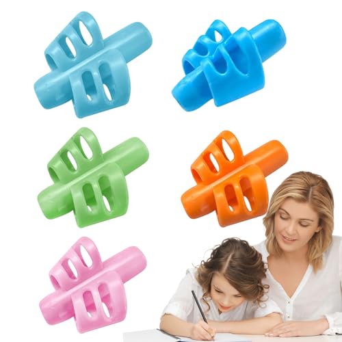 Stifthalter für Kinder - 5 Stück Gummi-Schreibhilfe-Grifftrainer,Haltungskorrektur-Fingergriff, Griffhaltungskorrekturwerkzeug, Schreibhilfe-Griffwerkzeuge für die Handschrift von Kindern von Kongou