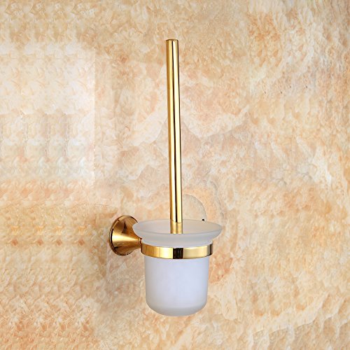 Konhard 16806G WC-B¨¹rsten & Halter mit Beh?Lter aus Glas Wandmontage, Gold von Konhard