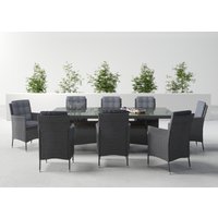 KONIFERA Garten-Essgruppe "Korfu", (Set, 17 tlg., 8x Sessel, 1x Tisch 200x100x73,5cm, inkl. Auflagen, inkl. Schutzhülle) von Konifera