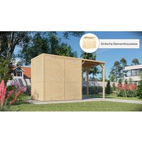 KONIFERA Gartenhaus "Beno 2 PLUS Fineline Flachdach", mit Anbaudach von Konifera