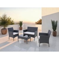 KONIFERA Gartenlounge-Set "Balkonset "Palma"", (Set, 7 tlg., 1x2er Sofa, 2 Sessel, Tisch 41x71x39 cm, inkl. Auflagen), Stahl/Polyrattan von Konifera