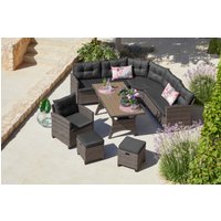 KONIFERA Gartenlounge-Set "Keros Premium", (Set, 20 tlg., 2x 2er Sofa, 1x Ecke, 1x Sessel, 2x Hocker, 1x Tisch 145x75x67,5cm) von Konifera