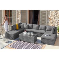 KONIFERA Gartenlounge-Set "New York", (21 tlg., 1x 3er AZ-Sofa, 1x Ecke, 1x Sessel, 1x Ottomane mit Staufach, 1x Tisch) von Konifera