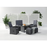 KONIFERA Gartenlounge-Set "Paris", (Set, 12 tlg., 2x Sessel, 2x Hocker, 2er Sofa, 1xTisch 120x70x66cm,inkl. Schutzhülle) von Konifera