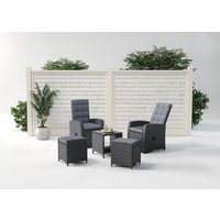 KONIFERA Gartenlounge-Set "Paris", (Set, 9 tlg., 2x Sessel, 2x Hocker, 1x Tisch 50x50x51,5 cm, inkl. Schutzhülle) von Konifera