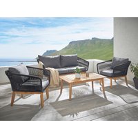 KONIFERA Gartenlounge-Set "Paros", (4 tlg.), mit Seilgeflecht in schwarz von Konifera
