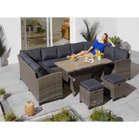 KONIFERA Gartenlounge-Set "Rotterdam", (Set, 20 tlg., 3x 3er Sofa, 2x Hocker, 1x Tisch 120x82x67cm, inkl. Auflagen) von Konifera