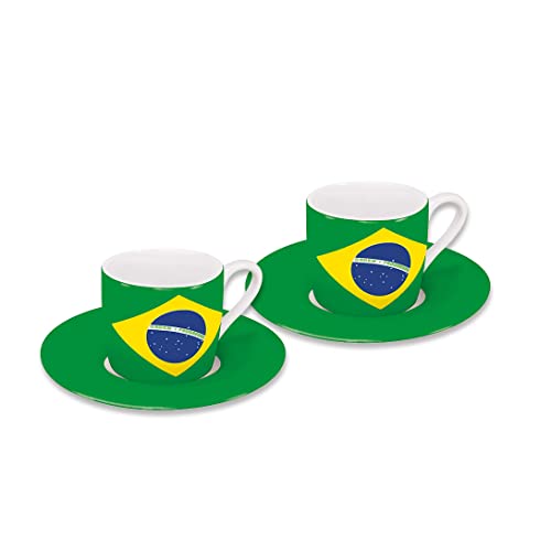Könitz Flags Brasil Espressotassen 2er Set Ceramic von Konitz