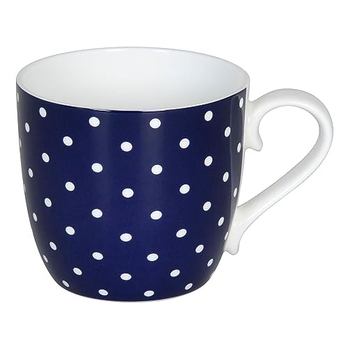 Könitz Little Dots Dark Blue Becher, Tasse, Kaffeetasse, Bone China, Dunkelblau, 400 ml, 11 2 057 2342 von Konitz