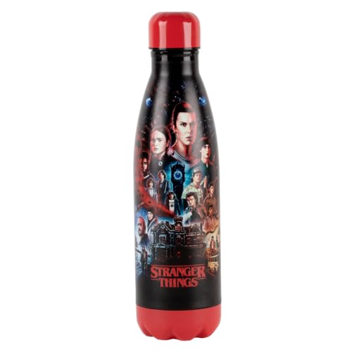 Konix Stranger Things Isolierflasche - Edelstahl - 500 ml - Best Friends-Motiv - Rot und Schwarz von Konix