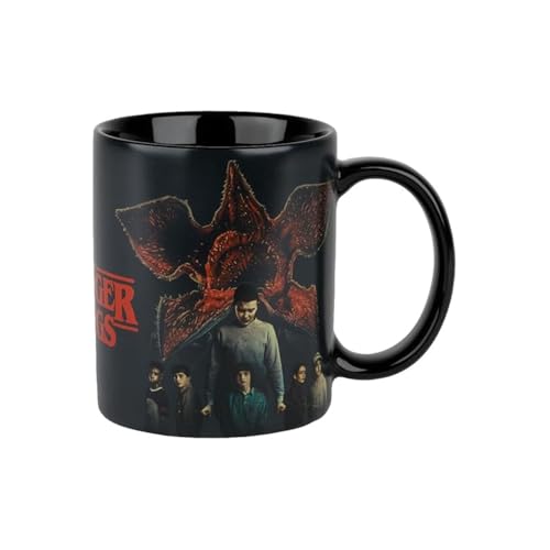 Konix Stranger Things Thermoreaktive Tasse - 320 ml - Team vs Demogorgon Motiv - Schwarz von Konix